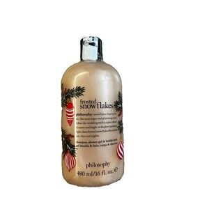 New Philosophy Frosted Snowflakes Christmas Shampoo Shower Bubble Bath 16oz